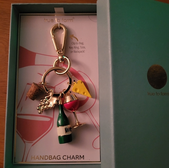 Wine and Cheese Handbag Charm - Picture 3 of 3